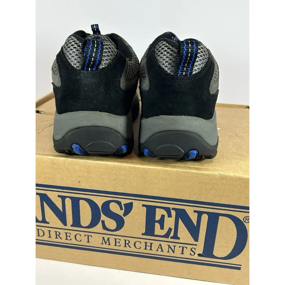 Lands End Mens Gray Suede Outdoor Lace Up Trail Hiking Shoes Size 10M #79770 NEW